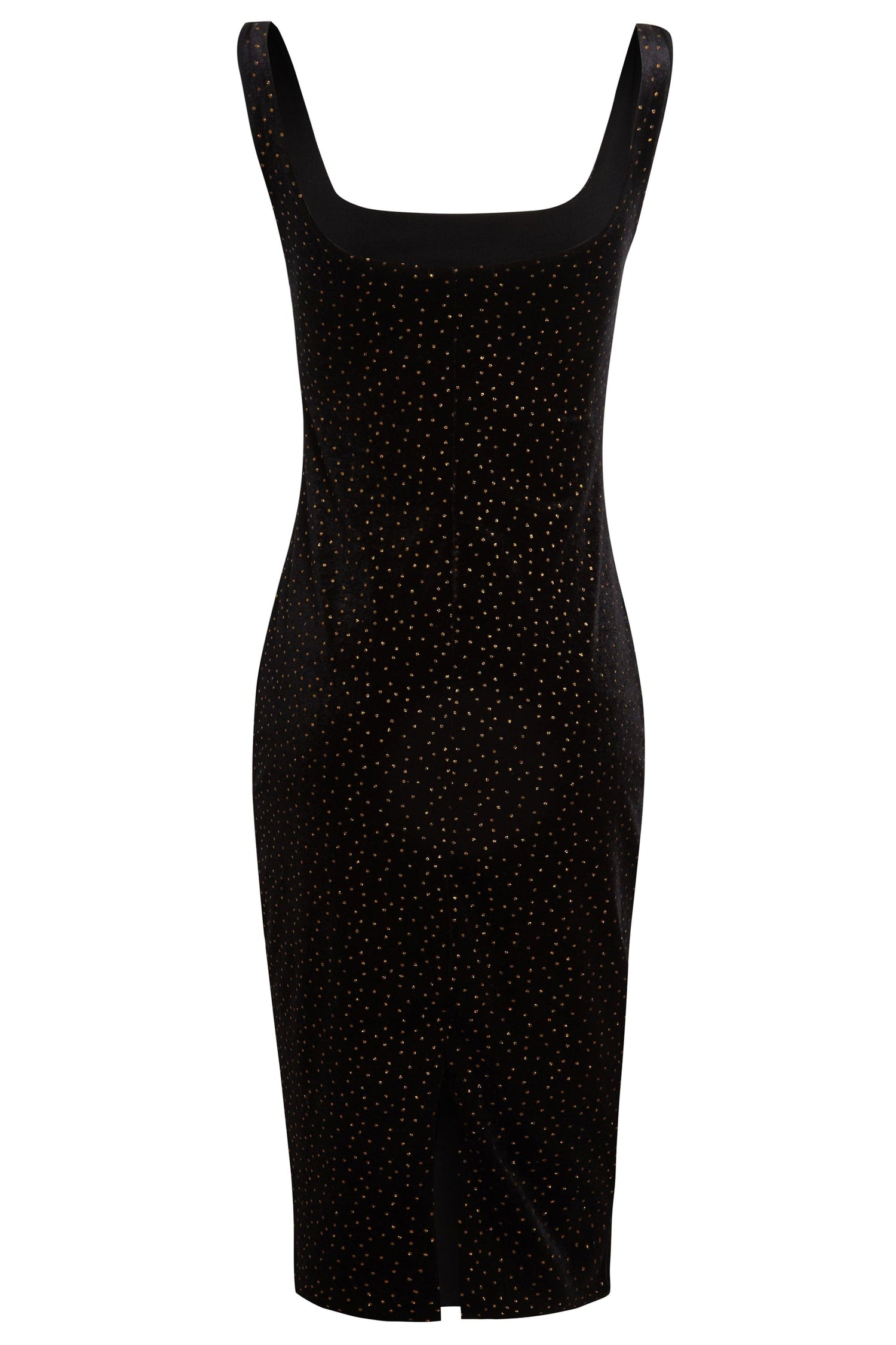 Black polka dot dress by Blush Athena, featuring a stylish and elegant design perfect for casual or semi-formal occasions.