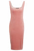 Pink velvet polka dot dress by Blush Athena, featuring a stylish, flowy design with playful polka dots and a fitted waist.