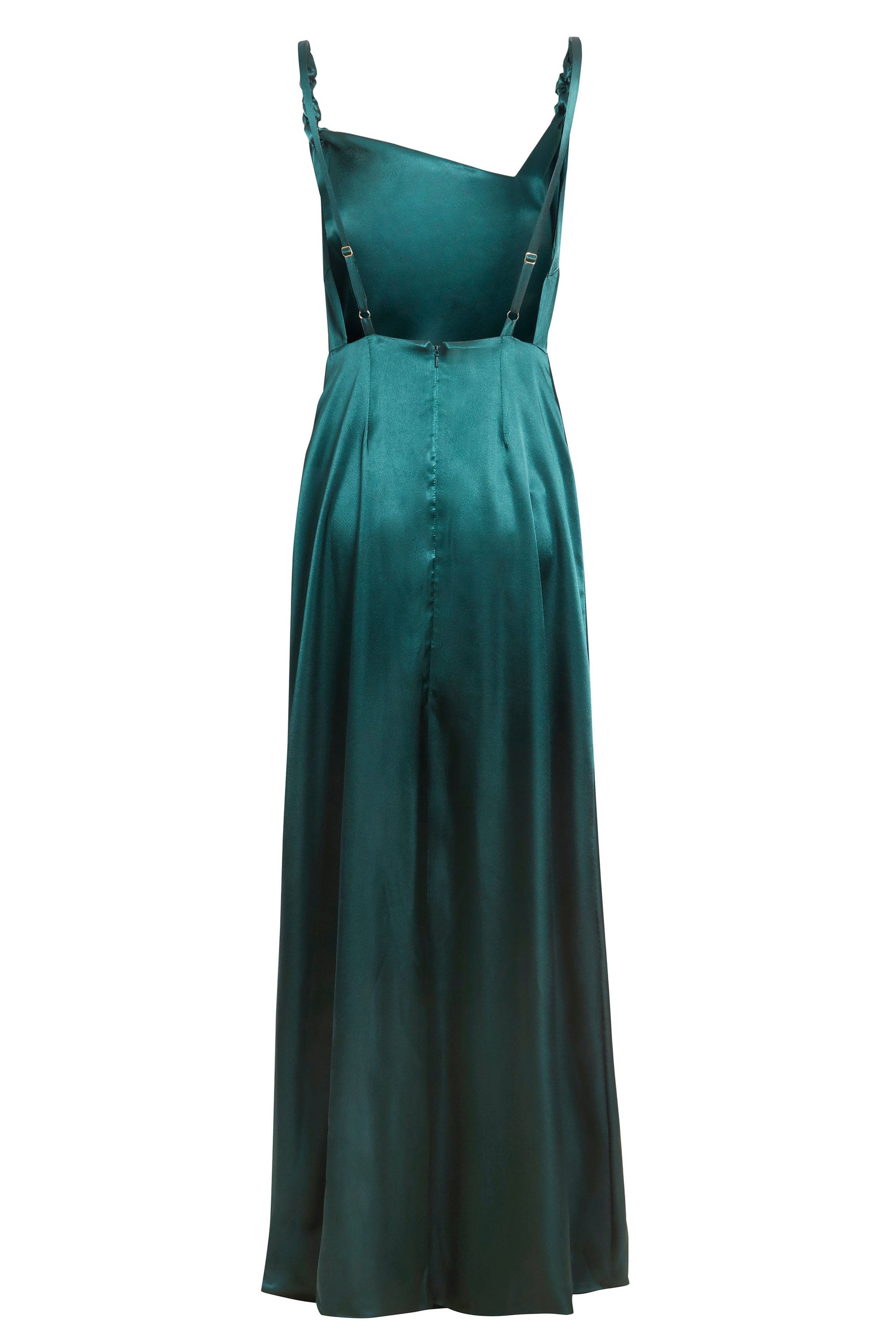 Emerald green maxi dress from Blush Athena featuring flowing fabric and elegant design, perfect for formal occasions.