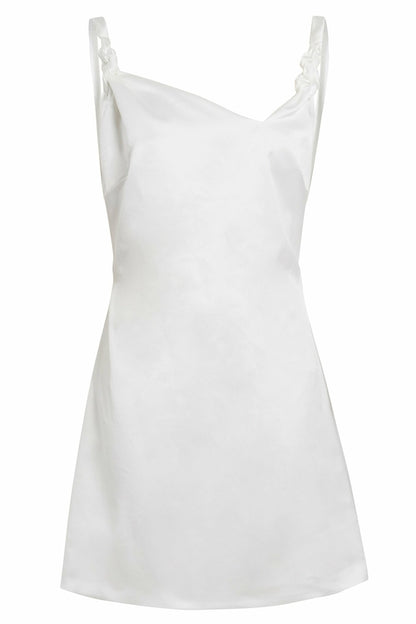 Blush Athena A-Line mini slip dress in soft fabric, featuring a flattering silhouette and subtle detailing on a neutral background.