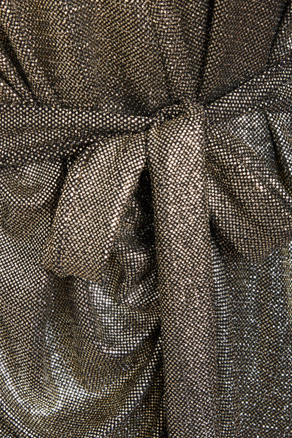 Long sleeve sequin wrap dress by Blush Athena, featuring shimmering sequins and elegant design, perfect for evening wear.