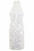 White backless mini dress by Blush Athena, featuring a sleek, stylish design perfect for casual or evening wear.