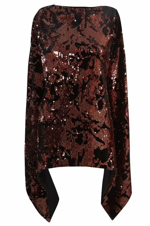 Sparkly brown tie-back top from Blush Athena, featuring a stylish dress with shimmering details and a back tie design.
