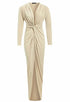 Blush Athena low cut midi dress featuring a fitted silhouette and elegant design, perfect for stylish occasions.