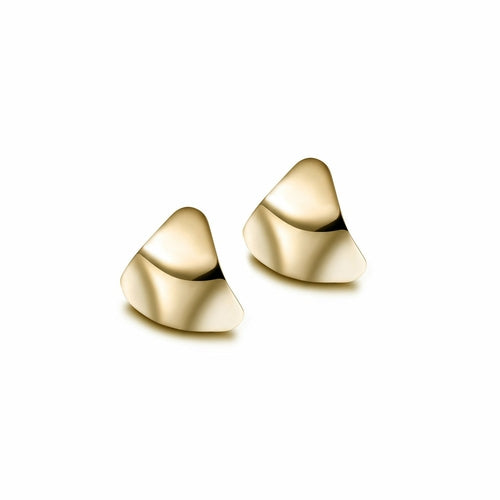 Lavender Phoebe curved triangle earrings in gold-tone jewelry with sleek geometric design for stylish accessories.