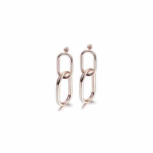 Interlocking hoop earrings from Lavender Phoebe, silver-toned jewelry with sleek, modern design.