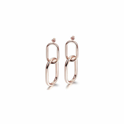 Interlocking hoop earrings from Lavender Phoebe, silver-toned jewelry with sleek, modern design.