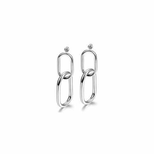 Interlocking hoop earrings by Lavender Phoebe, silver-toned jewelry with sleek, modern design, perfect for everyday wear