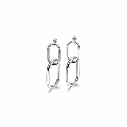 Interlocking hoop earrings by Lavender Phoebe, silver-toned jewelry with sleek, modern design, perfect for everyday wear