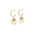 Lavender Phoebe double round dangle CZ earrings with sparkling cubic zirconia stones, jewelry and watch accessory.