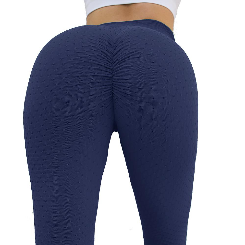 Women’s blue Amethyst Hera yoga sports leggings for gym, running, and fitness activities, made from comfortable activewear fabric.