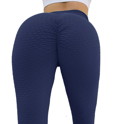 Women’s blue Amethyst Hera yoga sports leggings for gym, running, and fitness activities, made from comfortable activewear fabric.