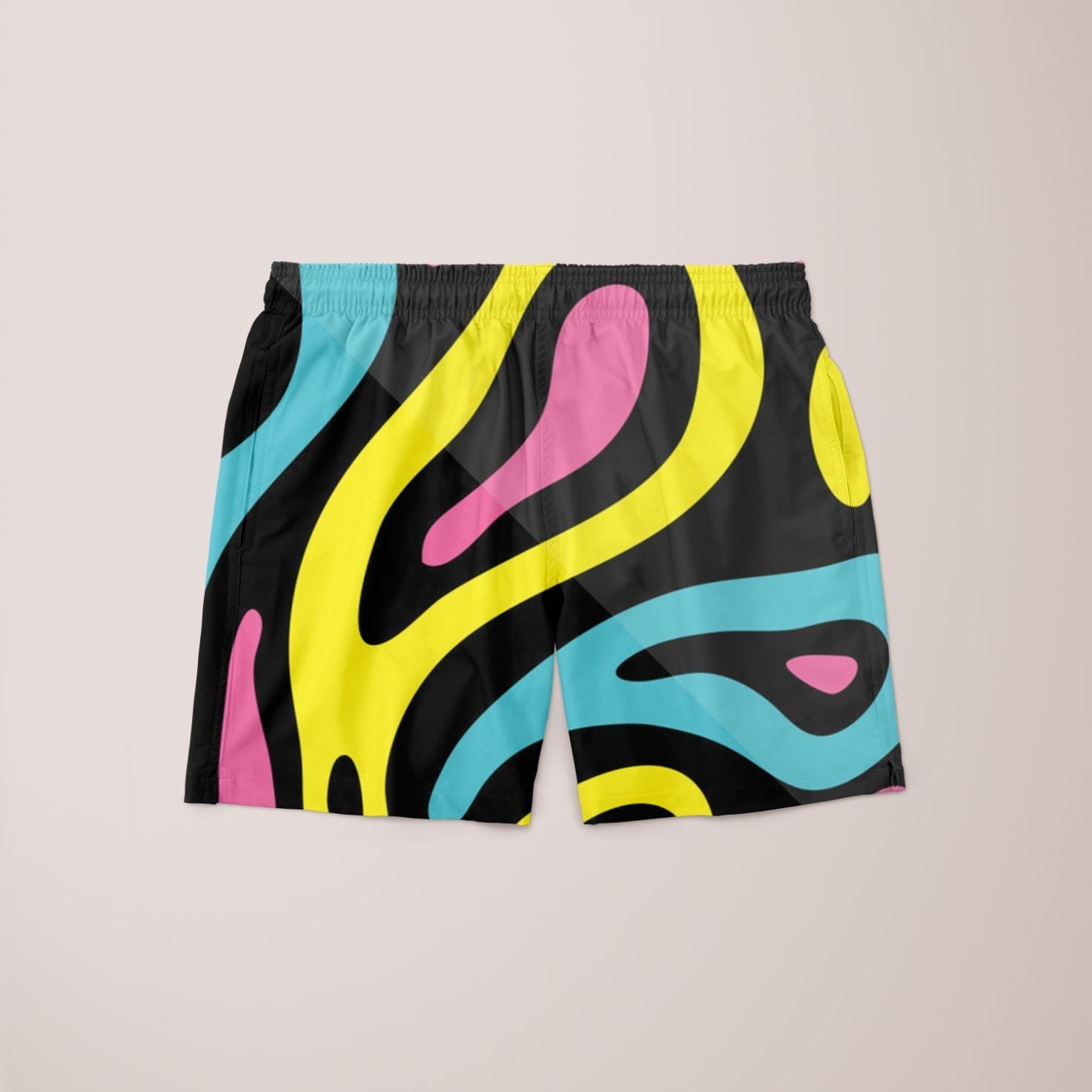 Sky Felix Shapes IIIII shorts T-shirt featuring a bold geometric pattern in vibrant colors, casual and comfortable fit.
