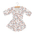 Lavender Charlie Dahlia Floral Bamboo Newcastle Mini Robe for kids, featuring colorful dahlia flower pattern and soft bamboo fabric.