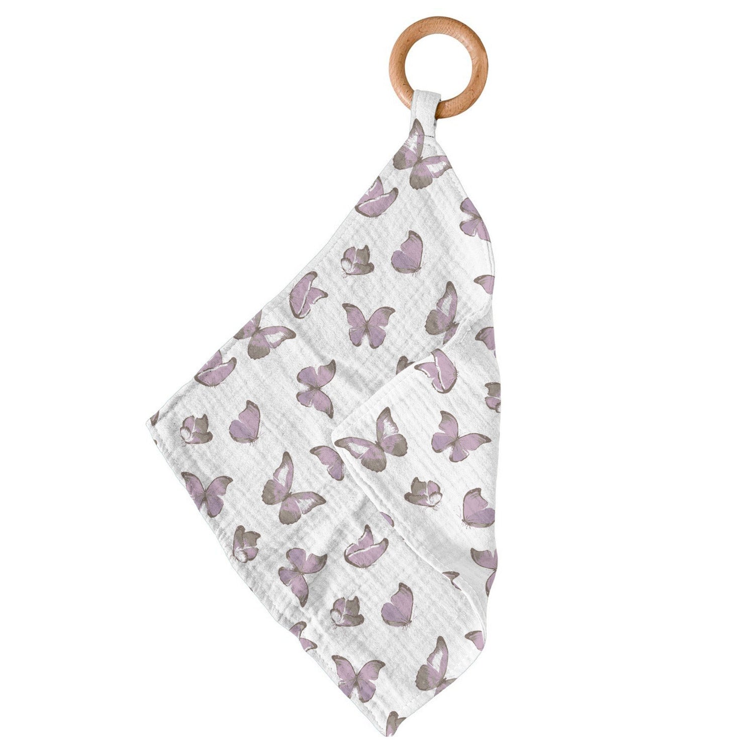 Lavender Charlie Winsome Butterflies Newcastle teether for kids and babies, featuring colorful butterfly design and soft, safe material.