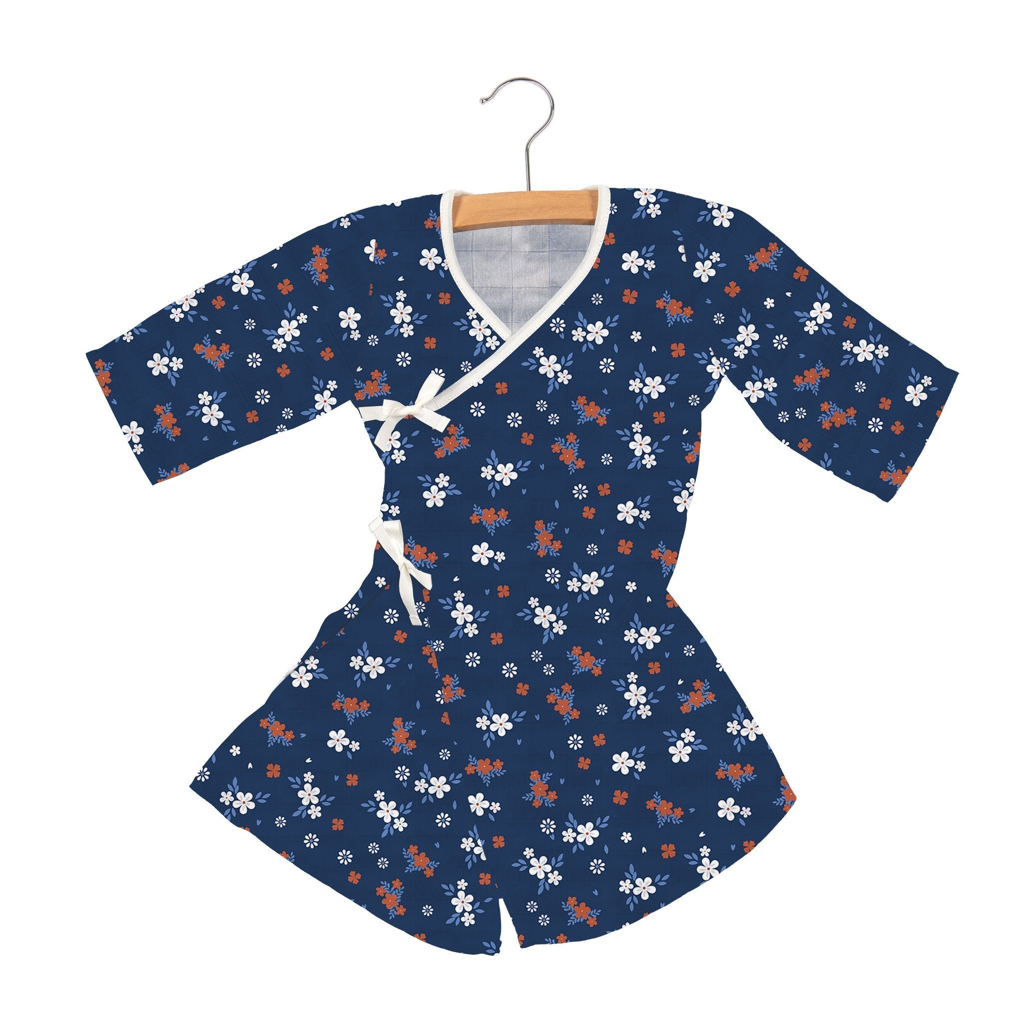 Lavender Charlie Serenity Floral Bamboo Newcastle mini robe for kids and babies, featuring soft floral pattern and bamboo fabric.
