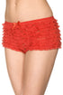 Red Music Legs 115-RED micro mesh lace ruffle trim tanga short from Rose Chloe, featuring delicate lace and lightweight mesh fabric.