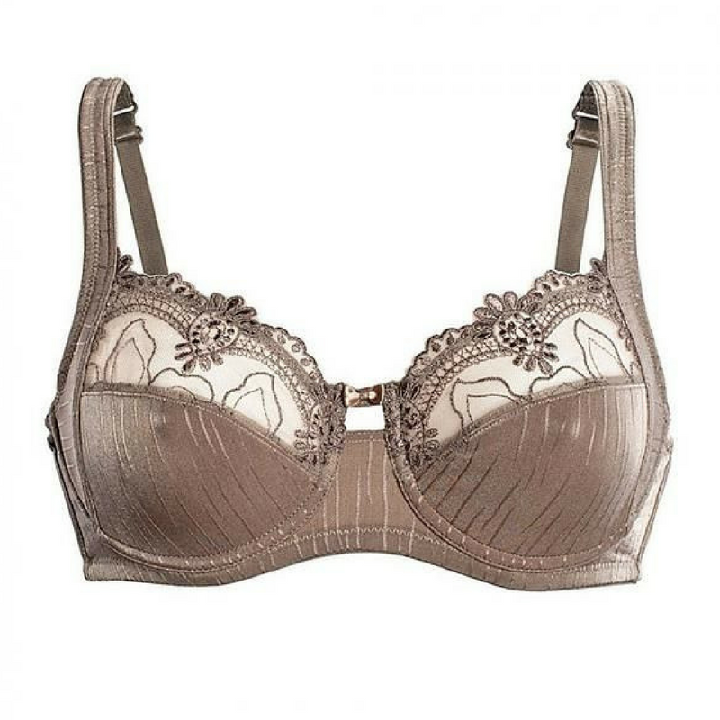 Lime Lucy Sassa Miracle semi-sheer full-figure bra with supportive cups and delicate lace details, designed for comfort and style.