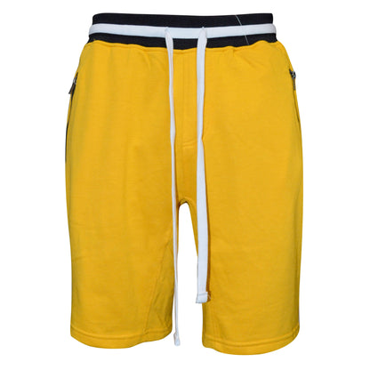 Yellow Lime Milo French Terry shorts with a relaxed fit, featuring a comfortable elastic waistband and casual style.