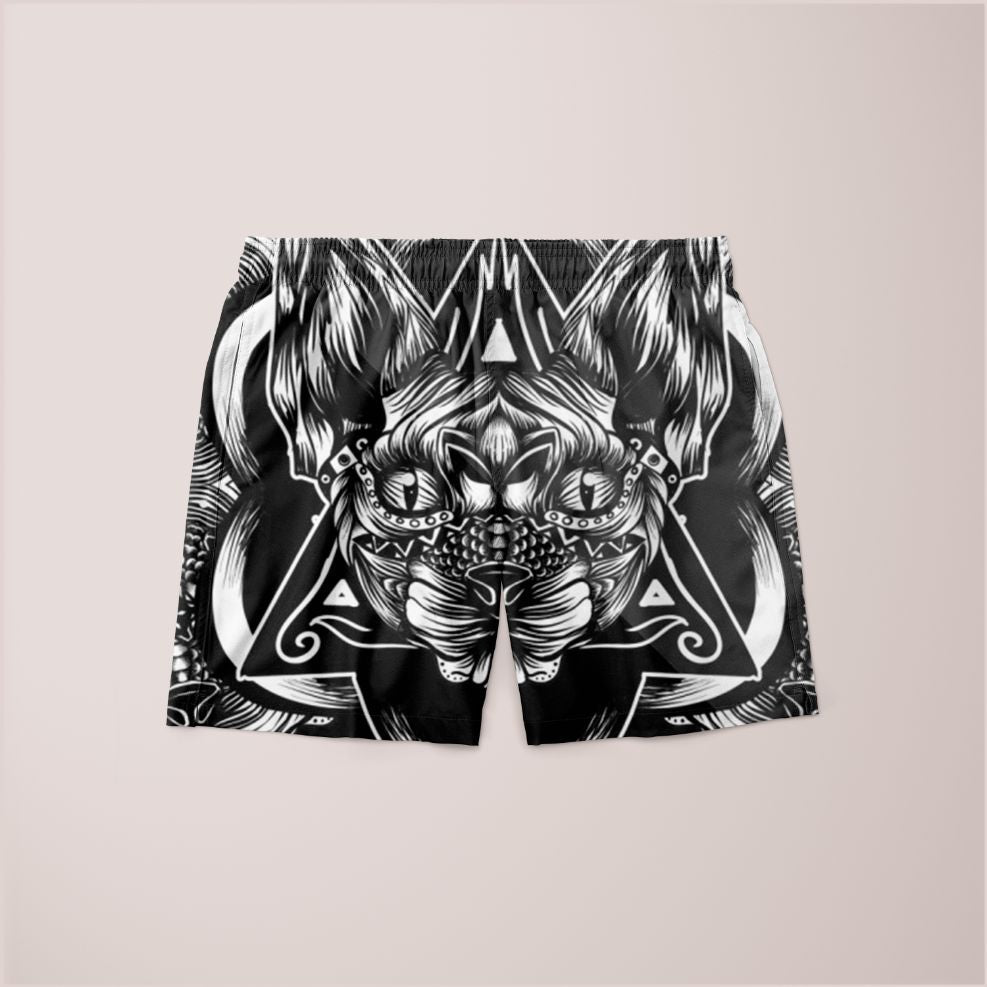 Black and white Sphynx pattern T-shirt from Sky Felix featuring a sleek, modern design with the Sphynx cat print.