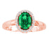 Rose Chloe Ilano Collection 14K rose gold oval ring, 8x6 inches, elegant jewelry piece with detailed design.