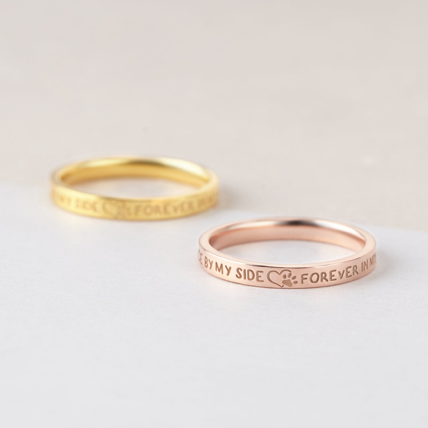 Green Millie pet memorial ring featuring engraved pet name, a heartfelt dog and cat mom gift for pet loss remembrance.