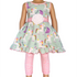 Black Simba girl’s unicorn rainbow dress with pink swirl leggings, featuring colorful unicorn and rainbow print for kids.