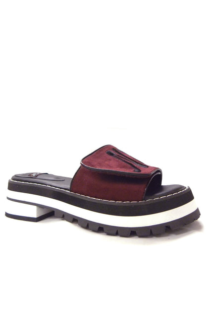 Azure Ophion SUNLILY burgundy footwear showing stylish design and textured material, perfect for casual or fashionable wear.