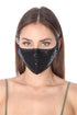 Kyanite Fashion Mask 101 black sequins face mask with double-layer design, showing sparkling sequins and comfortable fit.