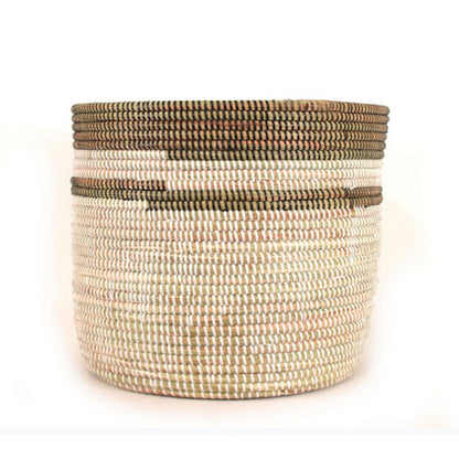 Large black and white striped basket for home storage by DC-Powered by People, showing a stylish woven design.