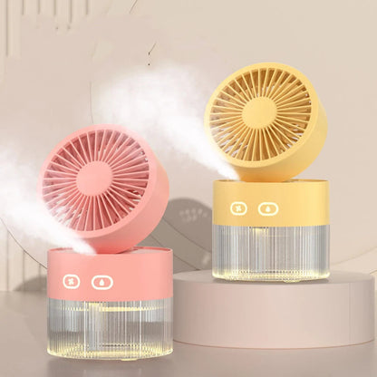 Maroon Asteria USB mini spray cooling fan, foldable turbine desktop fan with cold air for home improvement and cooling comfort.