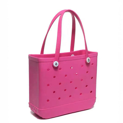 Waterproof EVA rubber beach tote bag by Raspberry Eurybia, featuring a stylish design for beach and casual outings.