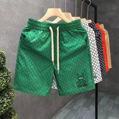 Frank luxury loose beach shorts by Raspberry Eurybia, featuring lightweight fabric and casual fit perfect for beachwear.