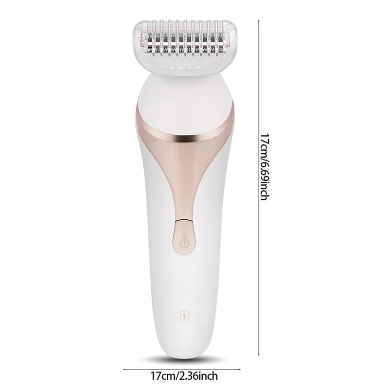 Maroon Asteria 4-in-1 electric lady epilator, bikini trimmer, shaver, and underarm hair removal device in a sleek design