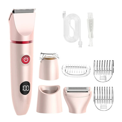 Maroon Asteria women’s 3-in-1 electric epilator and hair shaver, portable wireless haircare device with multiple attachments