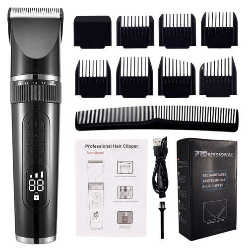 Maroon Asteria full body washable electric hair clipper with ceramic blades, professional fine finish, suitable for haircare.