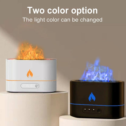 Yellow Pandora essential oil diffuser with flaming effect, adjustable timer, and misting function for aromatherapy.