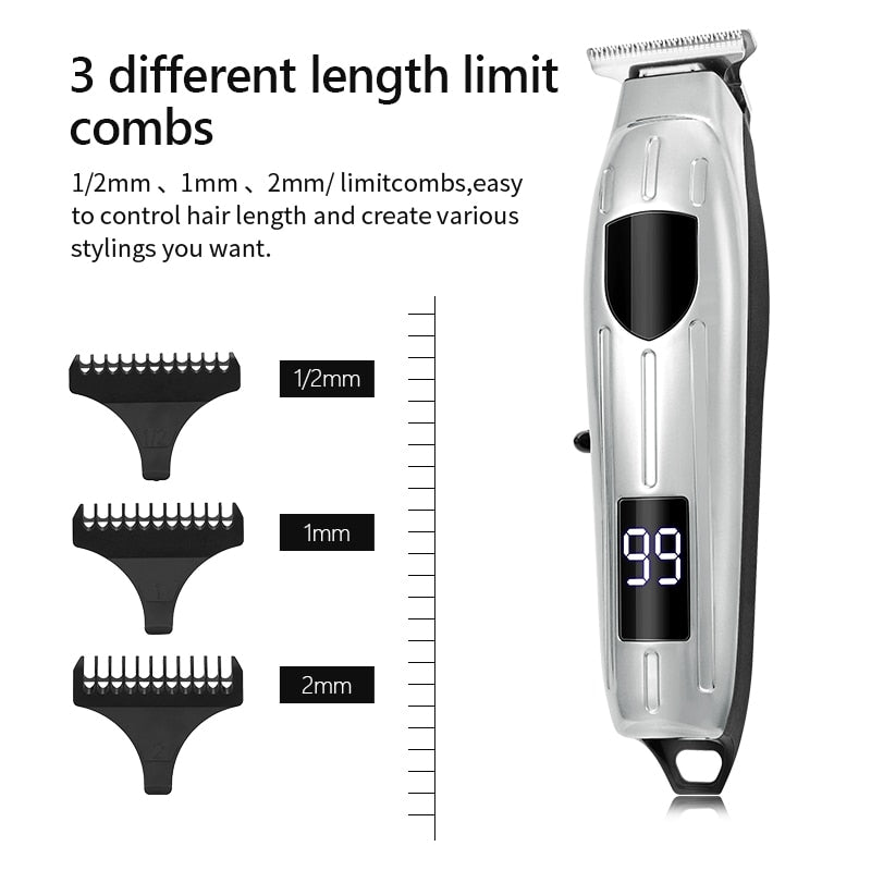 Maroon Asteria cordless electric hair clipper set with trimmer, shaver, and adjustable blades for men&