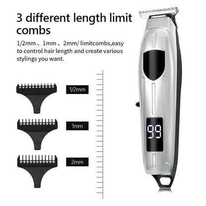 Maroon Asteria cordless electric hair clipper set with trimmer, shaver, and adjustable blades for men&