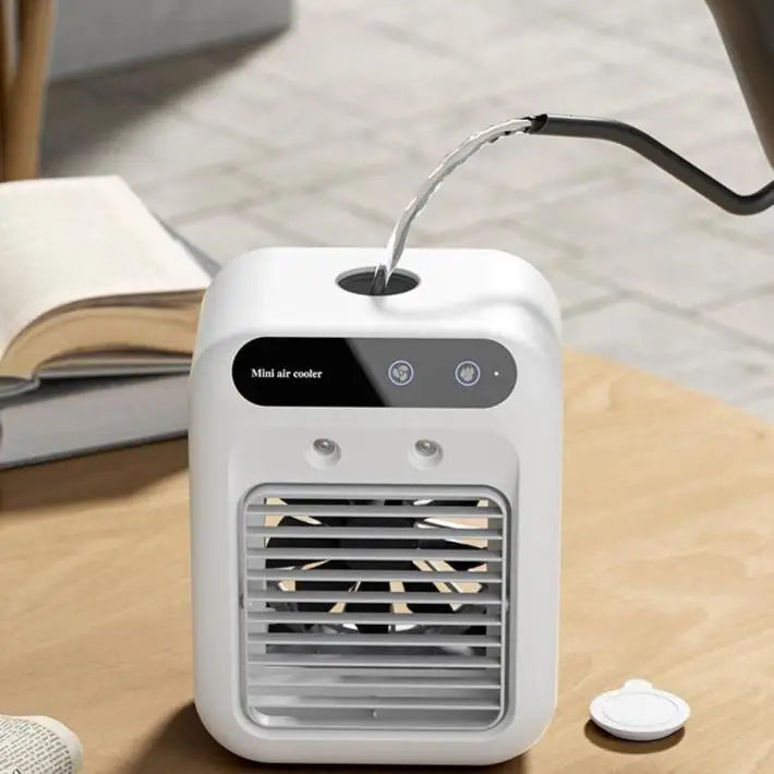 Maroon Asteria home air cooler fan with water cooling system for effective indoor cooling and air circulation.