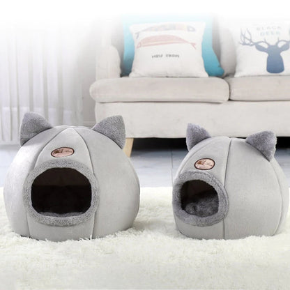 Yellow Pandora Cozy 2-in-1 pet house bed with soft fabric and cozy design, perfect for small dogs or cats.