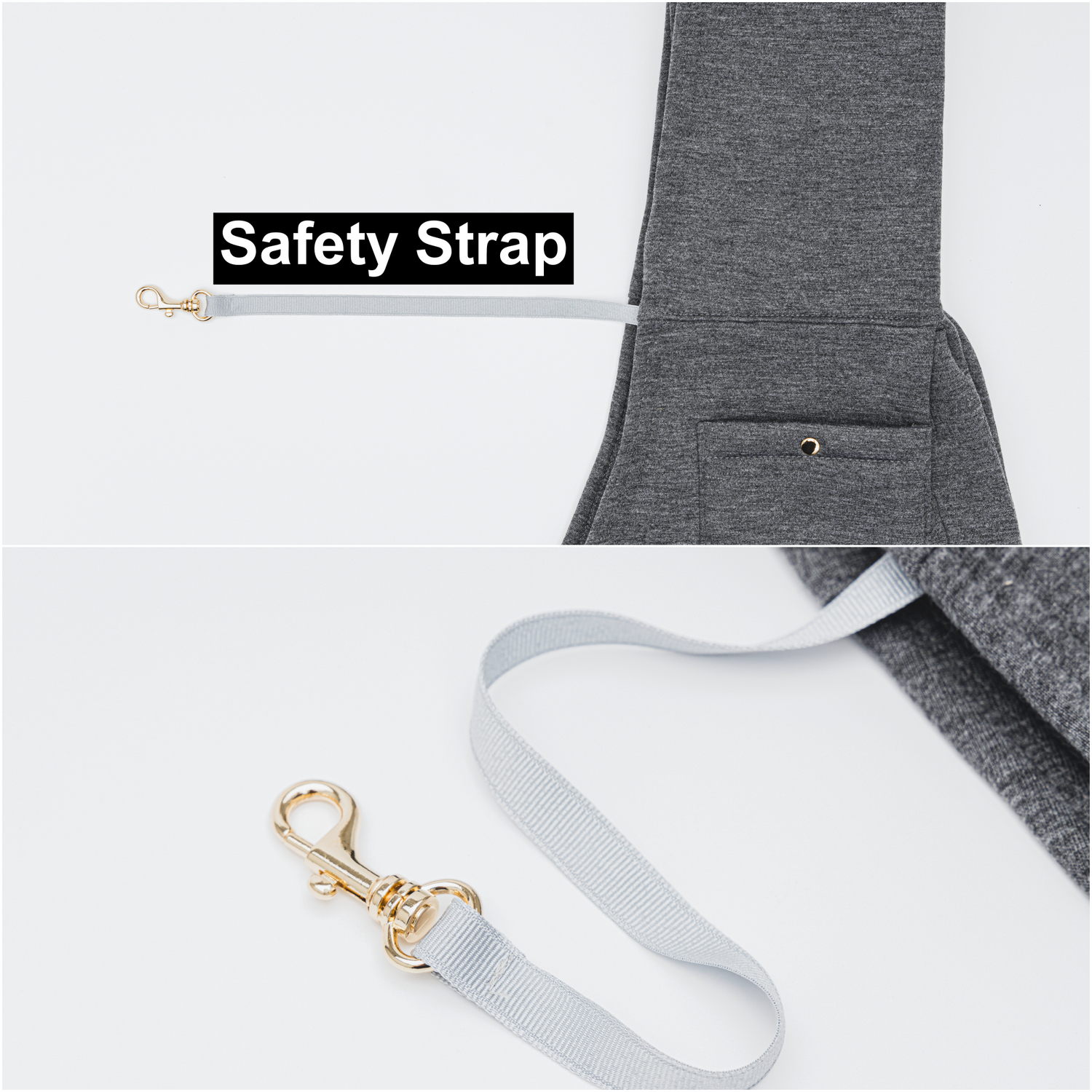 Emerald Alfie Lof neoprene pet sling carrier with safety strap, designed for secure and stylish travel for small pets.
