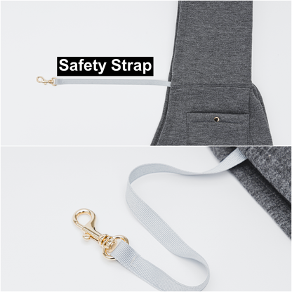 Emerald Alfie Lof neoprene pet sling carrier with safety strap, designed for secure and stylish travel for small pets.