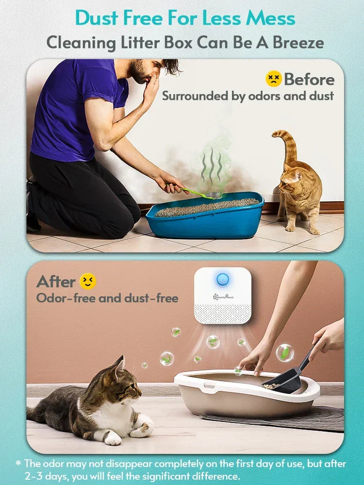 Smart Cat Litter Box Odor Purifier &amp; Deodorizer