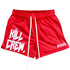 Raspberry Eurybia casual quick-dry beach shorts for men, featuring lightweight swimwear fabric and a relaxed fit.