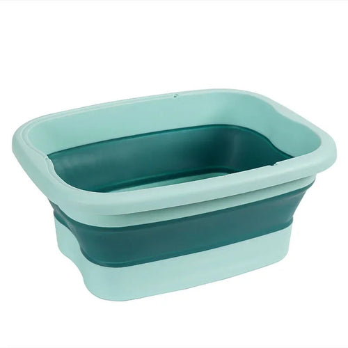 Pink Lucky foldable footbath massage bucket, a portable soaking basin for relaxing foot spa treatments.