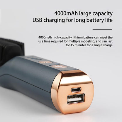 Maroon Asteria portable wireless hair straightener and curling iron with ion comb, USB charge, compact haircare device.