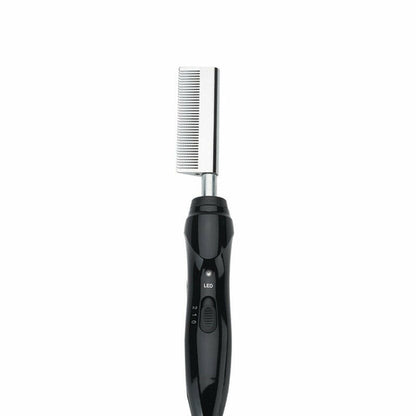 Maroon Asteria ceramic electric hot comb hair dryer brush in black with auto shut-off feature, suitable for hair styling and smoothing.
