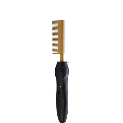 Maroon Asteria ceramic electric hot comb hair dryer brush in black, featuring auto shut-off and ergonomic design for easy styling.
