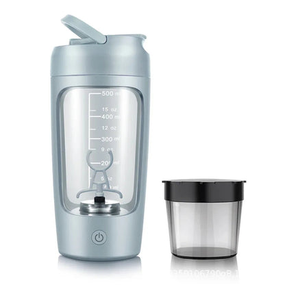 Maroon Asteria USB electric protein shaker bottle with a 1200mAh rechargeable battery, portable food and beverage accessory.